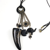 Black Horn Tusk Charm Necklace