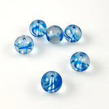 Blue Swirl Lamp Work Beads 