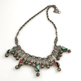 Turquoise & Coral Sterling Necklace JBE