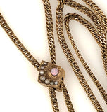 Antique Gold watch chain with slide pearls 