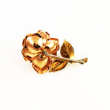 Krementz Gold Rose Brooch Vintage 