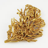 Vintage gold leaf berry brooch