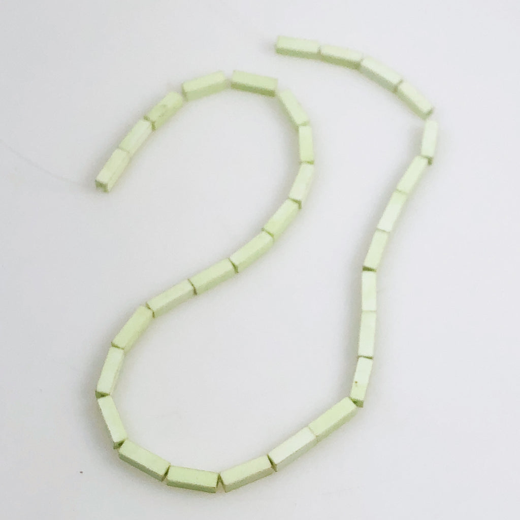 Lemon Chrysoprase (Citron) Rectangular Bead Strand