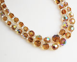 Swarovski Crystal Topaz Double Strand Necklace