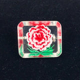 Lucite Reverse Carved Floral Pin
