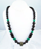 Green & Black Lucite Necklace Vintage