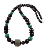 Green & Black Lucite Necklace Vintage