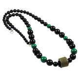 Green & Black Lucite Necklace Vintage