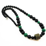 Green & Black Lucite Necklace Vintage
