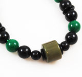 Vintage Green & Black Lucite Necklace