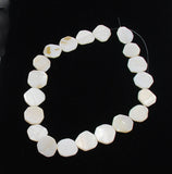 White Mother of Pearl Shell Octagon Beads Strand
