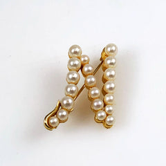Marvella Pearl Initial N Brooch Vintage