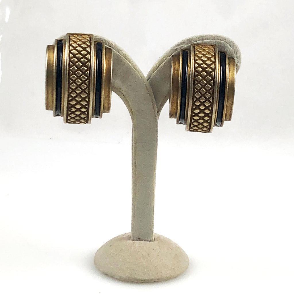 Sterling Vermeil Clip On Earrings Signed NR