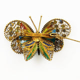 Vintage Plique-á-Jour Enamel Butterfly Brooch