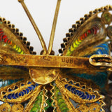 Vintage Plique-á-jour Butterfly Brooch 800 hallmark