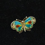 Vintage Plique-á-jour Enamel Butterfly Brooch