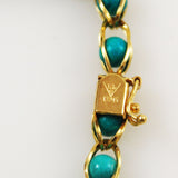 Turquoise and Gold Bracelet by Reuben Pomerantz Jewelry