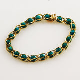 Turquoise and 14K Gold Bracelet by Reuben Pomerantz