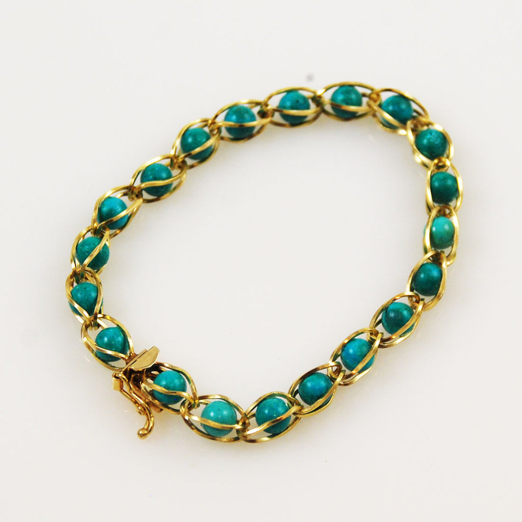 Turquoise and Gold Bracelet