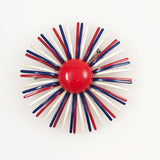 Patriotic Enamel Starburst Brooch Vintage