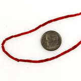 Red coral heishi beads Italian