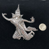 Sterling Goddess Mekkala Brooch Vintage Siam