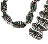 Mexican Green Onyx Sterling Necklace & Bracelet