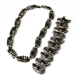 Mexican Green Onyx Sterling Necklace & Bracelet