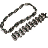 Mexican Green Onyx Sterling Necklace & Bracelet