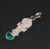 Mayan Chrysocolla Sterling Silver Charm