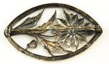 Back of Sterling Floral Pin Brooch Vintage