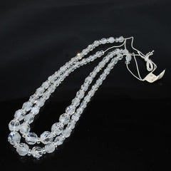 Swarovski Double Strand White Givre Graduated Rare Crystal Beads