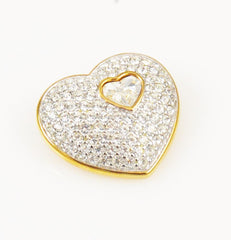 Swarovski Heart Brooch Vintage Signed