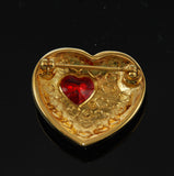 Back of Swarovski Heart Brooch Vintage Signed