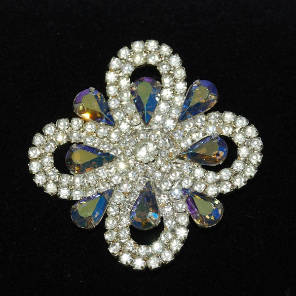 Swarovski Vitrail Rhinestone Brooch Vintage - Estate Beads & Jewelry