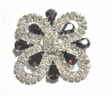 Swarovski Amethyst Rhinestone Brooch Vintage