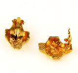 Back of Swarovski Gold and Crystal Clip Earrings Vintage