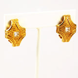 Swarovski Gold and Crystal Clip Earrings Vintage