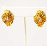 Swarovski Gold and Crystal Clip Earrings Vintage