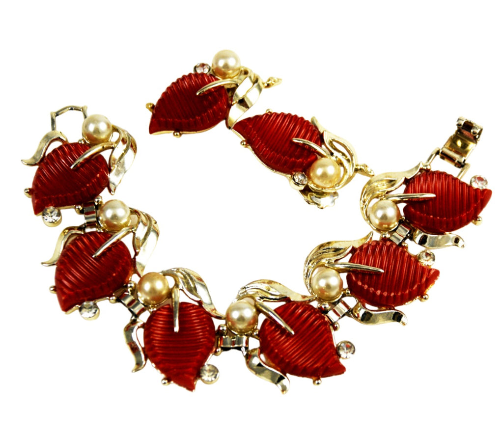 Kramer Rust Leaf Bracelet & Earring Set