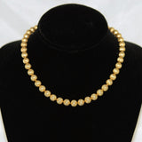 Trifari Gold Bead Necklace Vintage 8mm