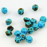 Turquoise gold glass beads