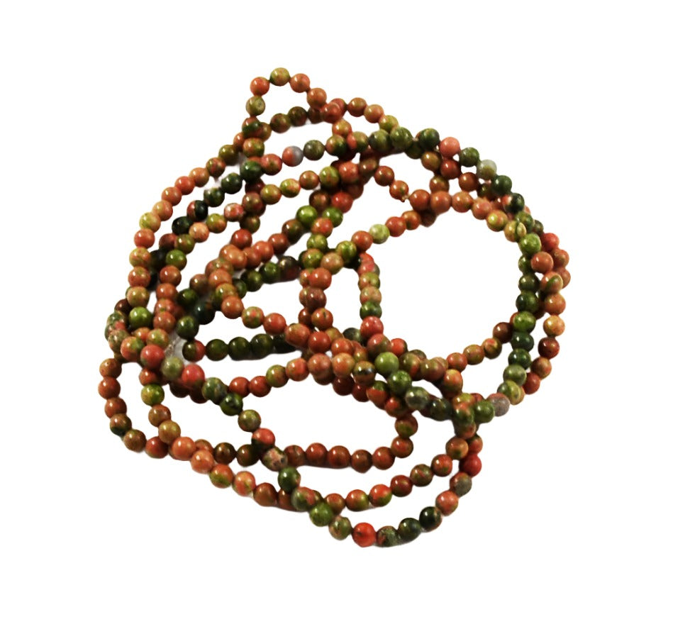 Unakite 4mm Round Gemstone Beads