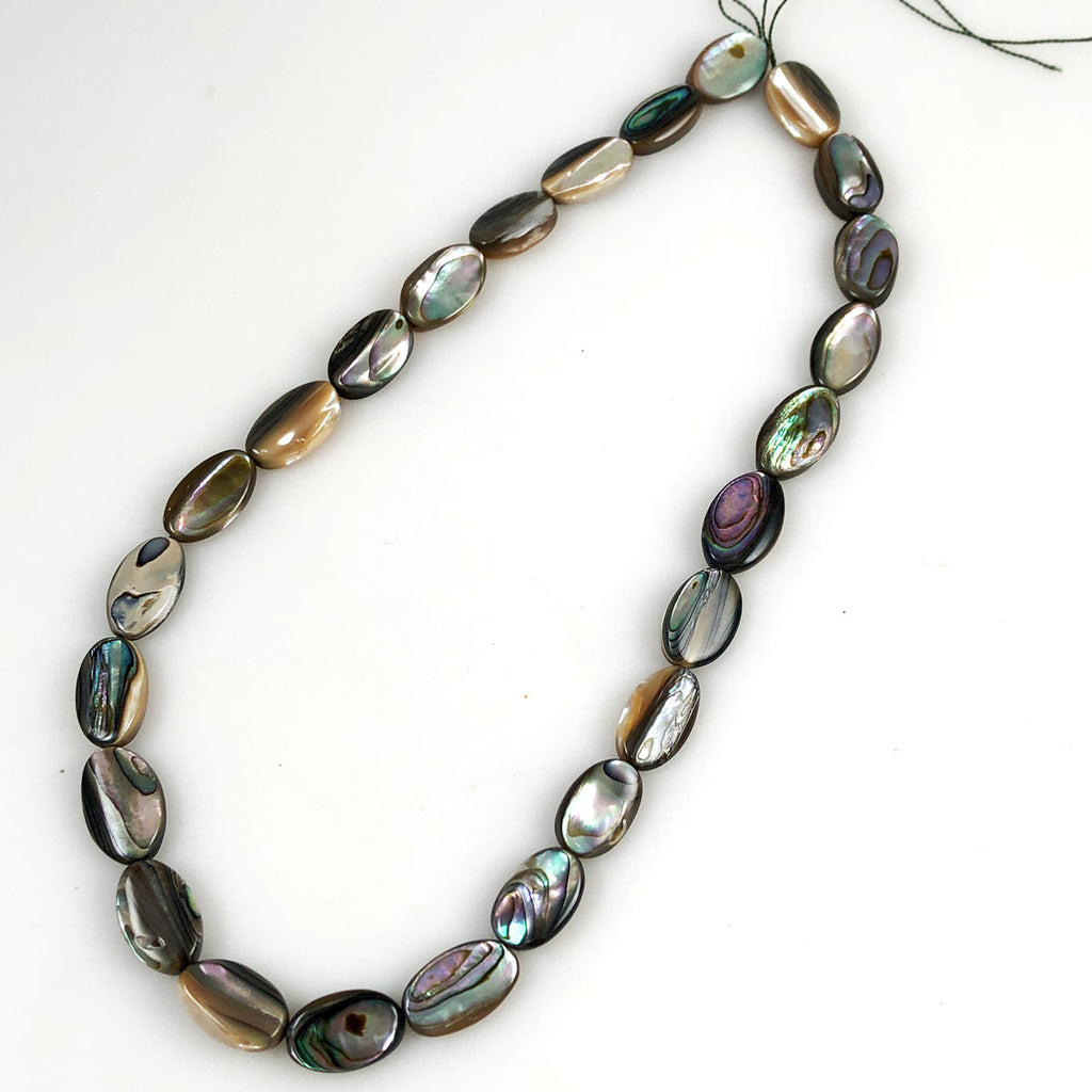 Abalone Shell Flat Oval Beads