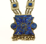Afghan Silver and Lapis Ethnic Necklace