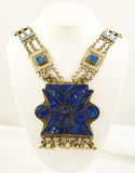 Afghan Silver and Lapis Ethnic Necklace
