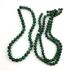 African Green Jade Round Beads Vintage