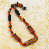 African Trade Bead Necklace BOHO