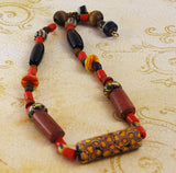 African Trade Bead Necklace BOHO