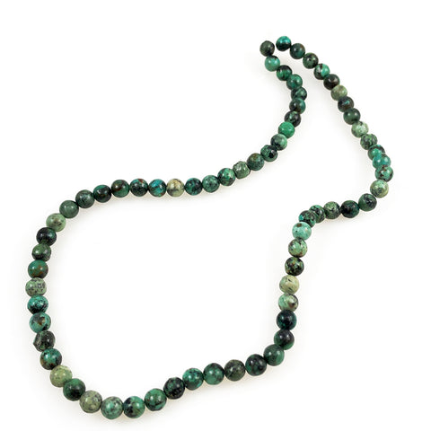 African Turquoise Round Bead Strands